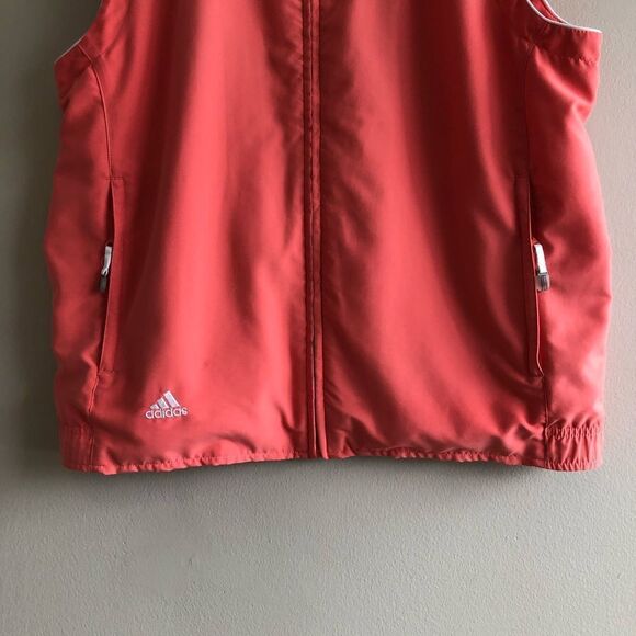 Adidas Retro Sporty Hiking Workout Sleeveless Zip Up Jacket Vest Top Pink - Picture 4 of 14